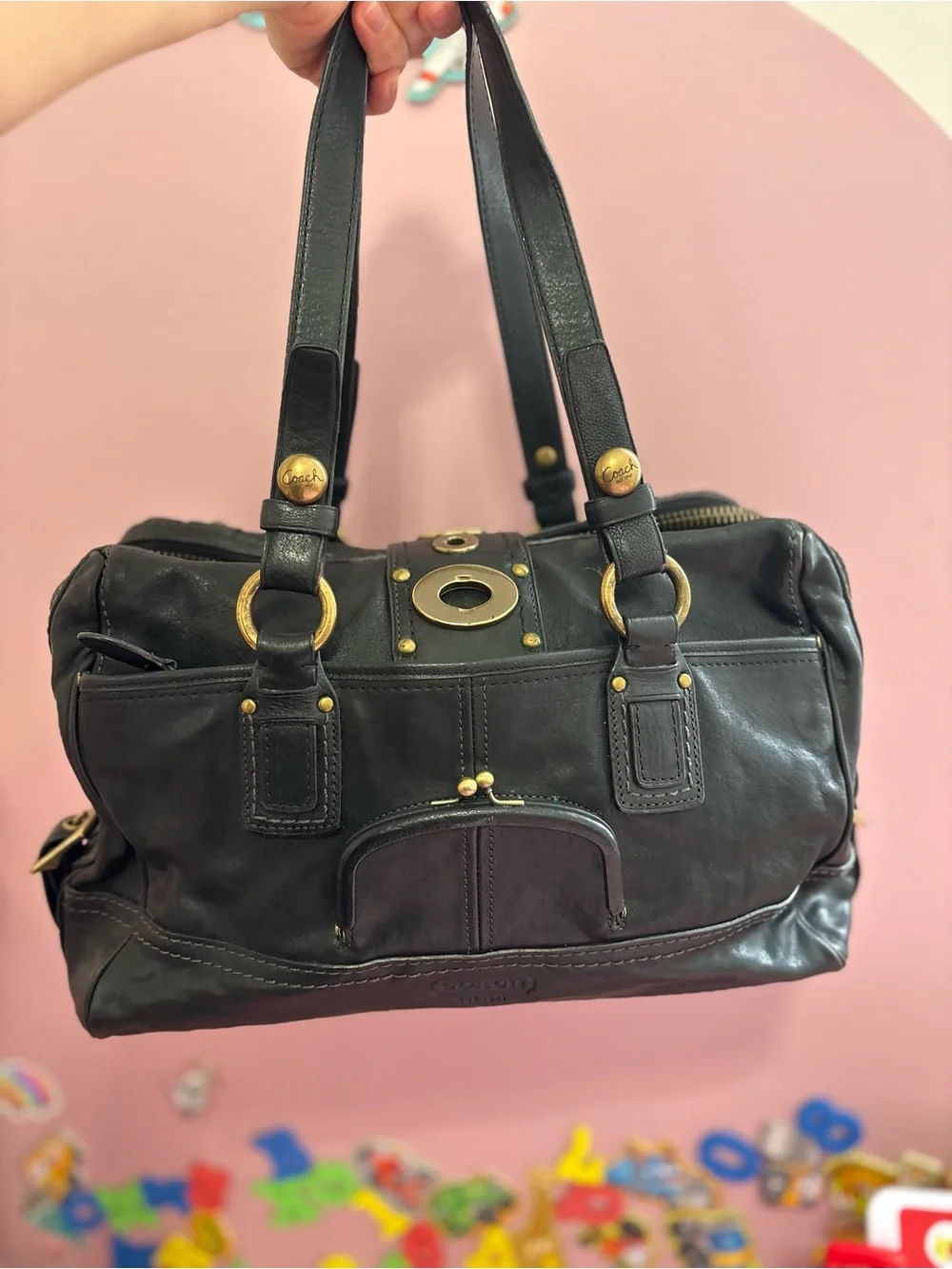 Coach 65th Anniversary XL Lily Legacy Satchel with Kisslock🖤